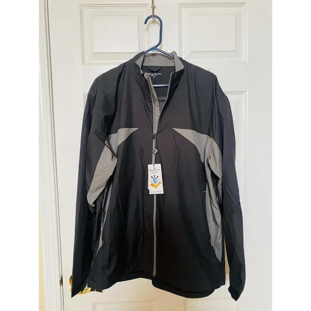 Tommy Armour Men's Black and Gray Windbreaker Jacket Size Large